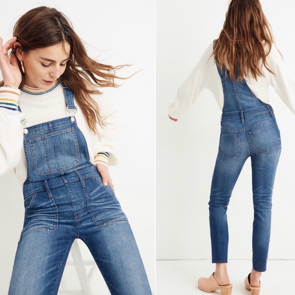 Madewell Blue Denim Overalls Skinny Fit